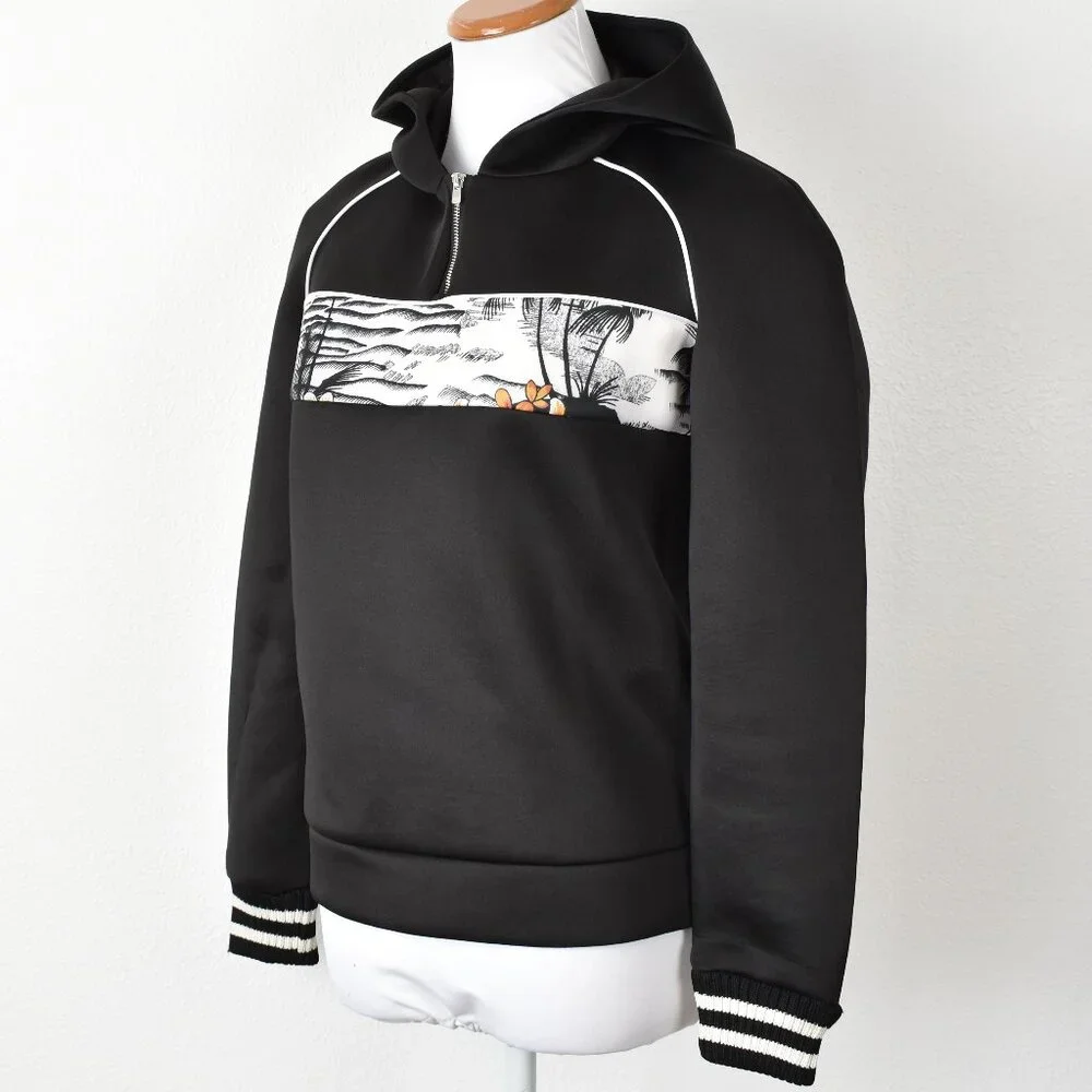 Maje Tropical Stripe Hoodie Sweatshirt - 3, Large - Picture 4 of 8